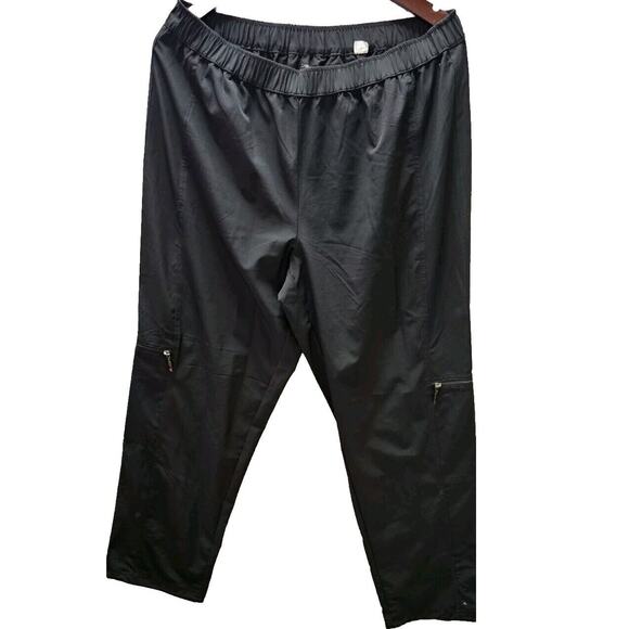 Chico's Pants - CHICO'S ZENERGY Sz 2R L Black Cargo Pull Hems Quik Dry Pants 32 Waist 31 Inseam‎